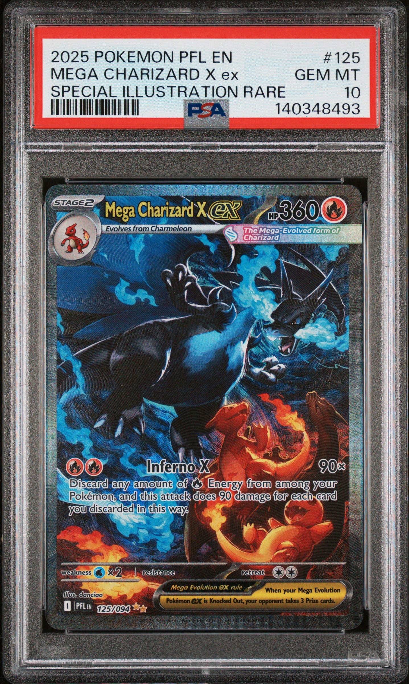 PSA 10 2025 MEGA CHARIZARD X EX 125 PFL EN-PHANTASMAL FLAMES