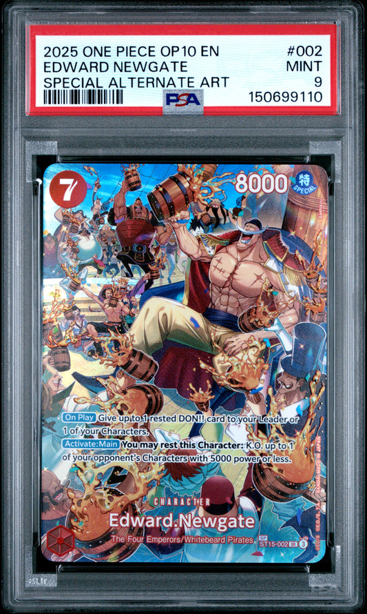 PSA 9 2025 EDWARD NEWGATE 002 ONE PIECE OP10-ROYAL BLOOD