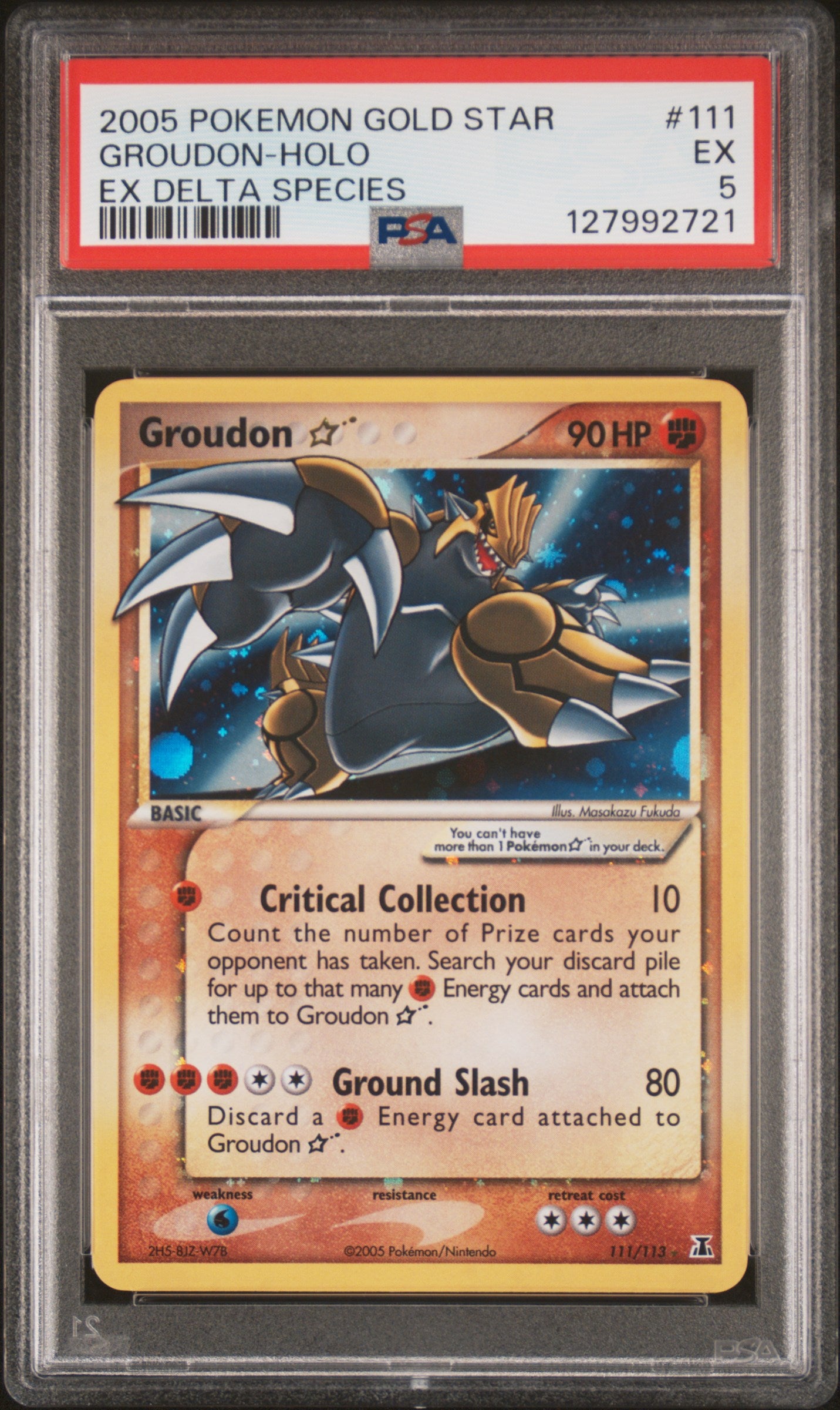 PSA 5 2005 GROUDON HOLO 111 DELTA SPECIES