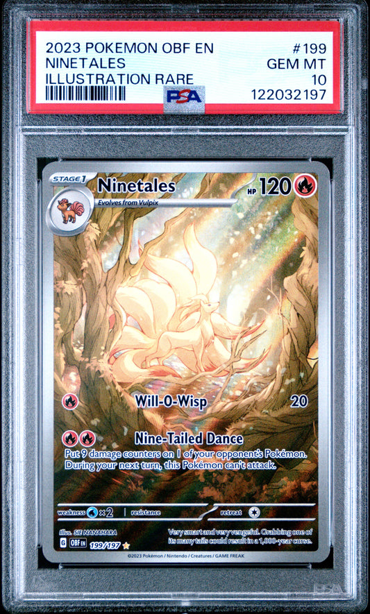 PSA 10 2023 NINETALES 199 OBF EN-OBSIDIAN FLAMES