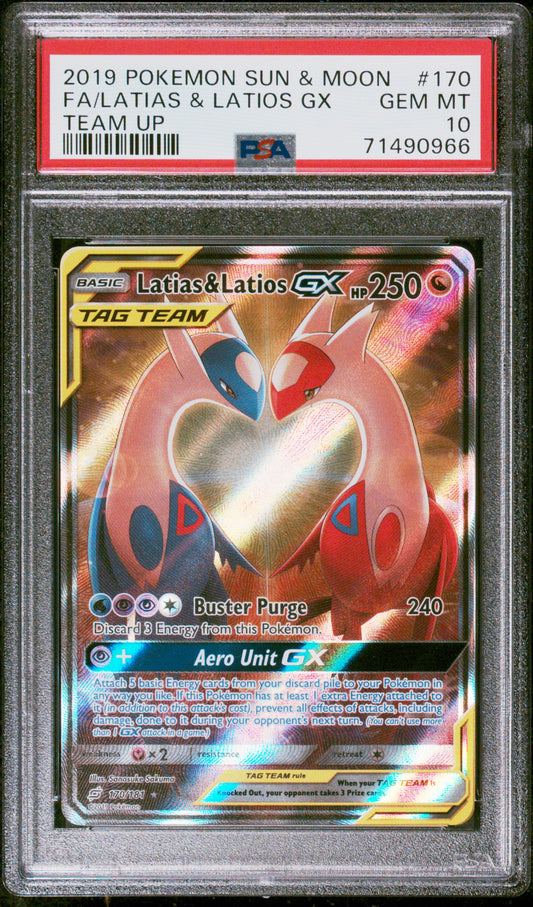 PSA 10 2019 LATIAS & LATIOS GX 170 TEAM UP