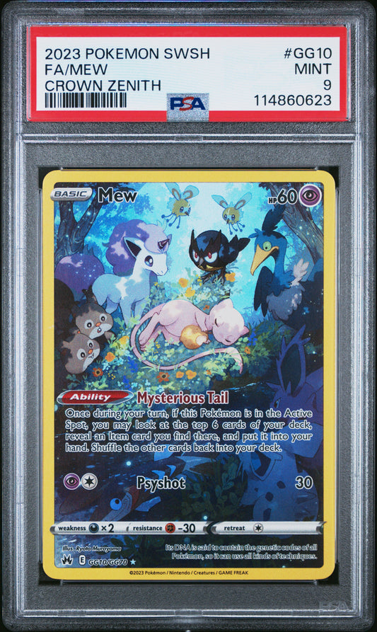 PSA 9 2023 MEW GG10 SWORD SHIELD CROWN ZENITH
