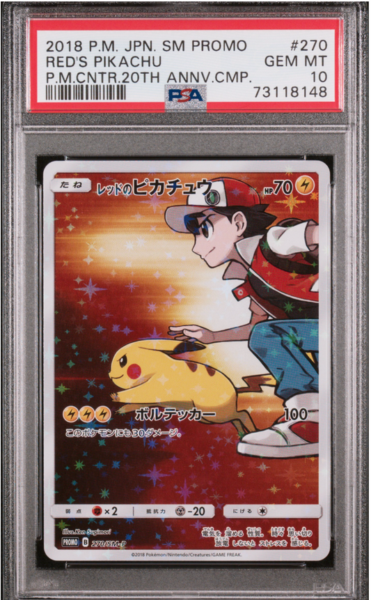 PSA 10 2018 RED'S PIKACHU (270/SM-P)