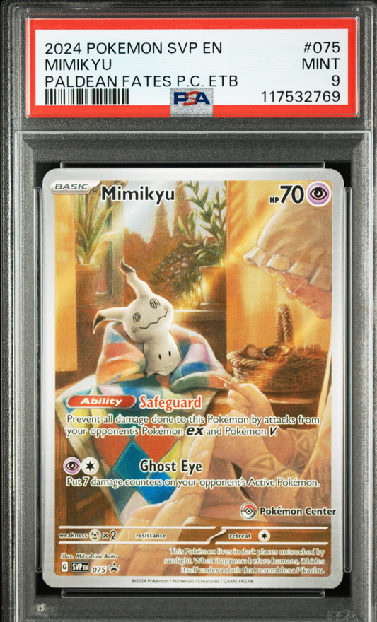 PSA 9 2024 MIMIKYU (075) POKEMON CENTRE