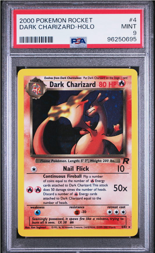 PSA 9 2000 ROCKET DARK CHARIZARD (4/82)
