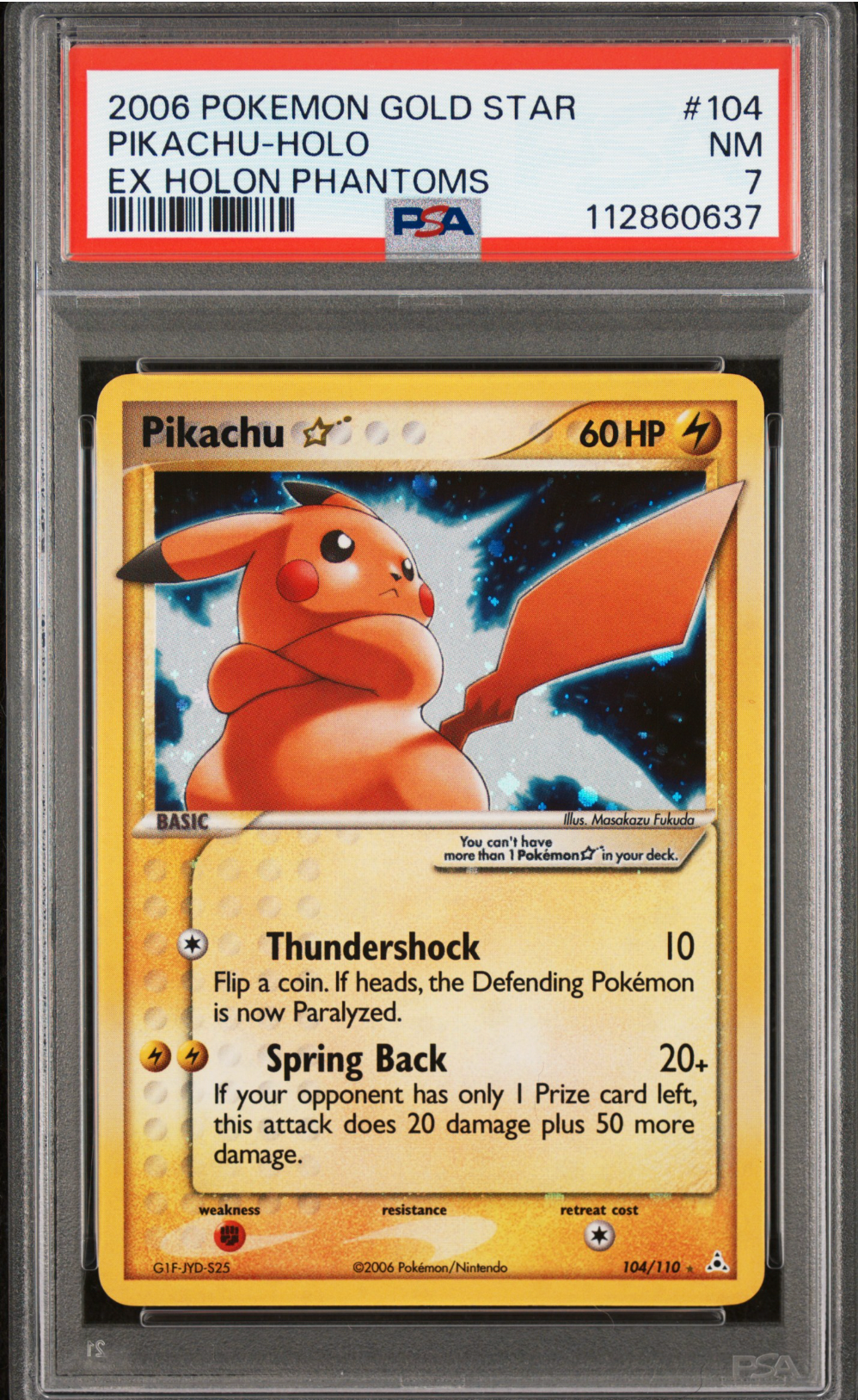 PSA 7 2006 PIKACHU GOLD STAR (104/110)