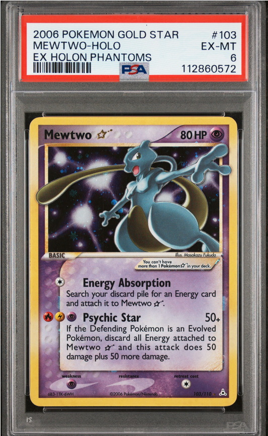 PSA 6 2006 MEWTWO GOLD STAR (103/110)