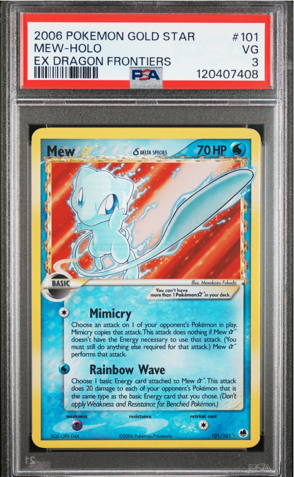PSA 3 2006 MEW GOLD STAR (101/101)