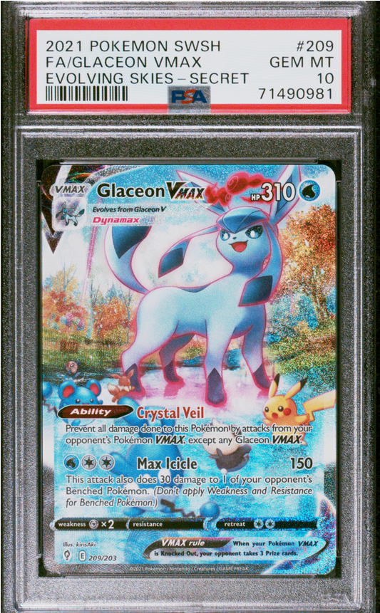 PSA 10 2021 GLACEON VMAX (209/203)