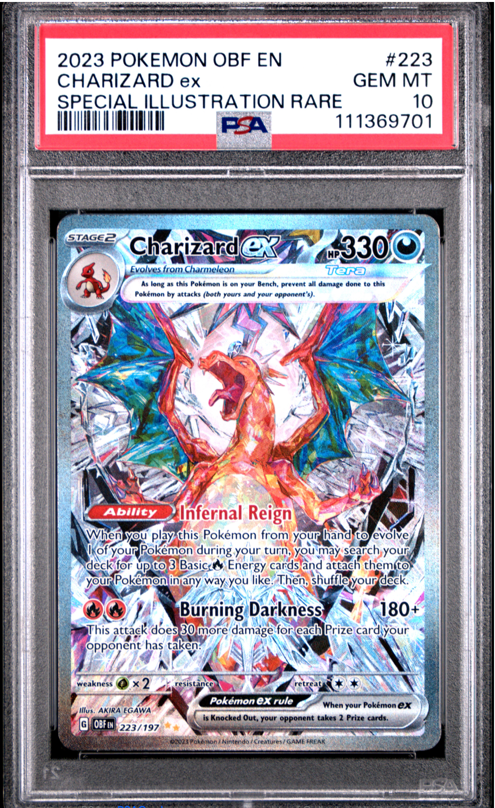 PSA 10 2023 CHARIZARD EX (223/197)