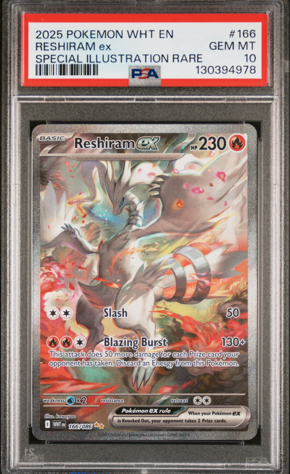 PSA 10 2025 RESHIRAM EX (166/086)