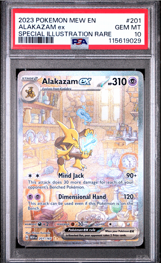PSA 10 2023 ALAKAZAM EX (201/165)