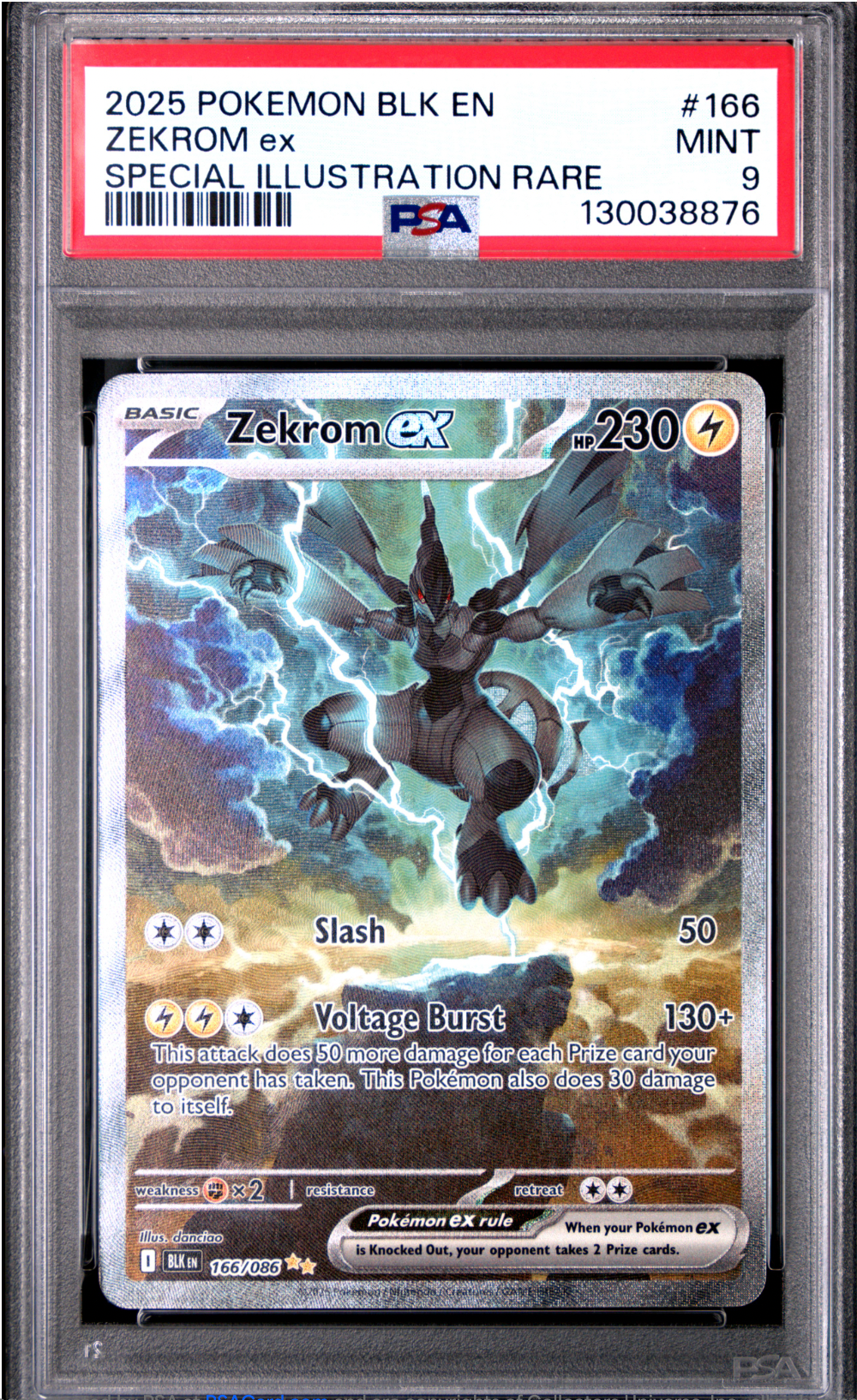 PSA 9 2025 ZEKROM EX (166/086)
