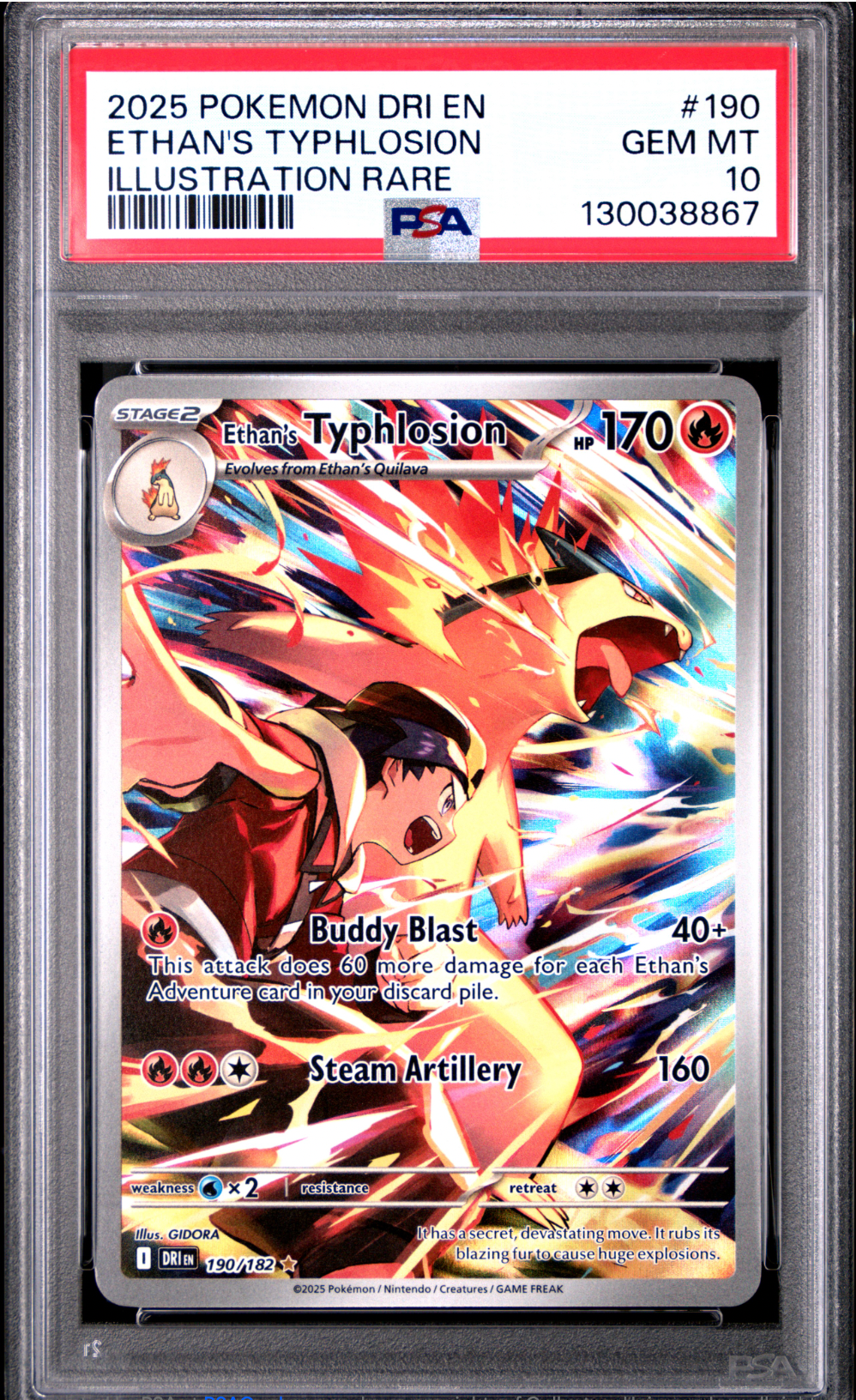 PSA 10 2025 ETHAN'S TYPHLOSION (190/182)