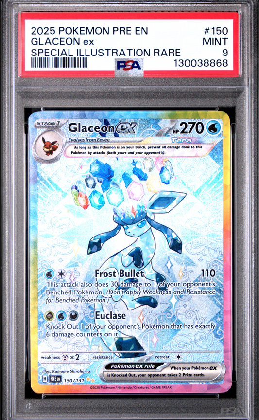 PSA 9 2025 GLACEON EX (150/131)