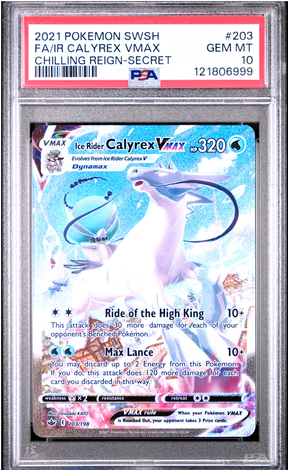 PSA 10 2021 CALYREX VMAX (203/198)