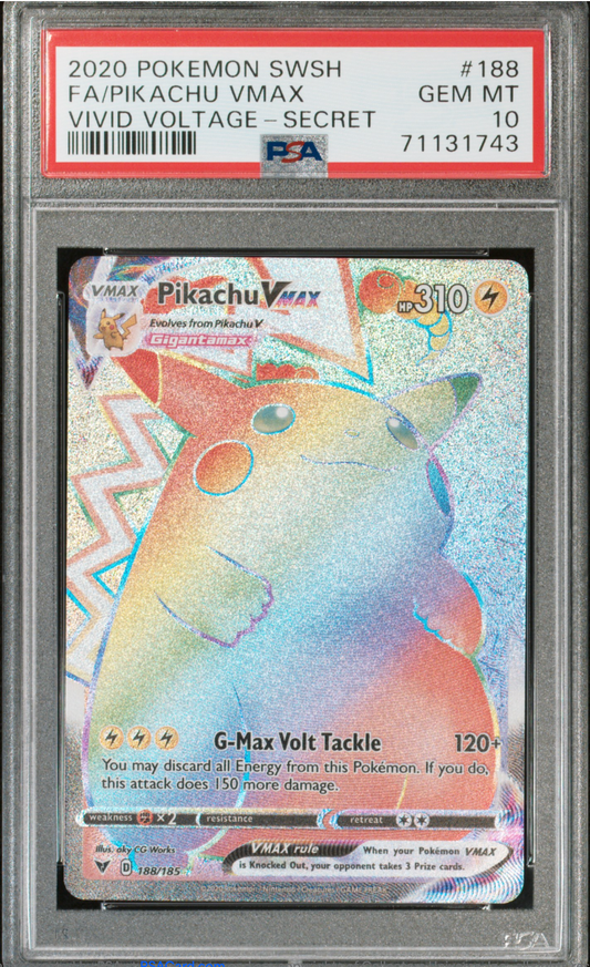 PSA 10 2020 PIKACHU VMAX (188/165)