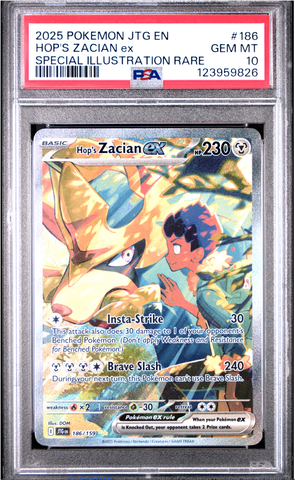 PSA 10 2025 HOP'S ZACIAN EX (186/159)