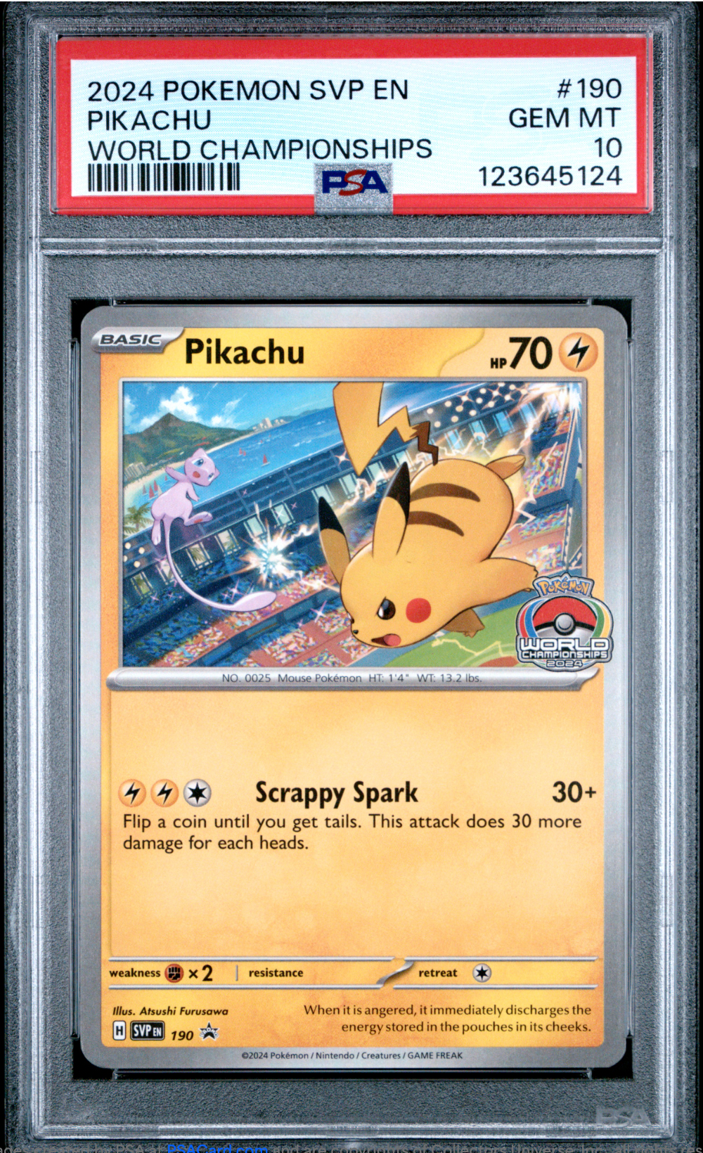 PSA 10 2024 PIKACHU BLACK STAR PROMO WORLD CHAMPIONSHIPS (190)