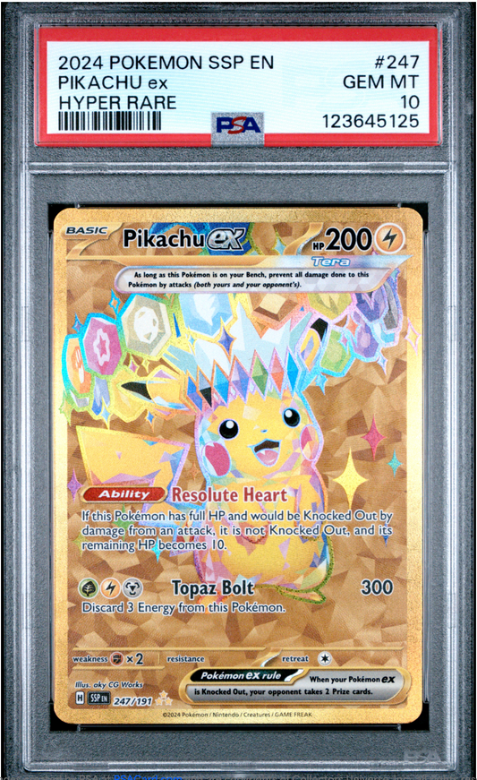 PSA 10 2024 PIKACHU EX (247/191)