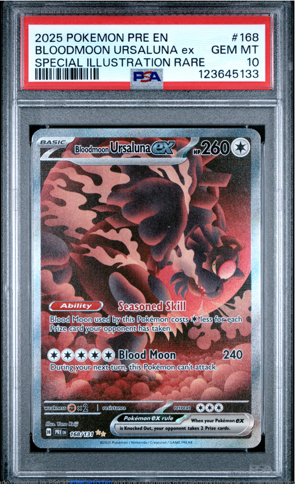 PSA 10 2025 BLOODMOON URSALUNA EX (168/131)