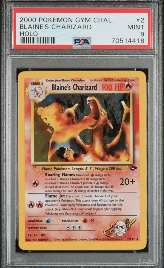 PSA 9 2000 BLAINE'S CHARIZARD (2/132)
