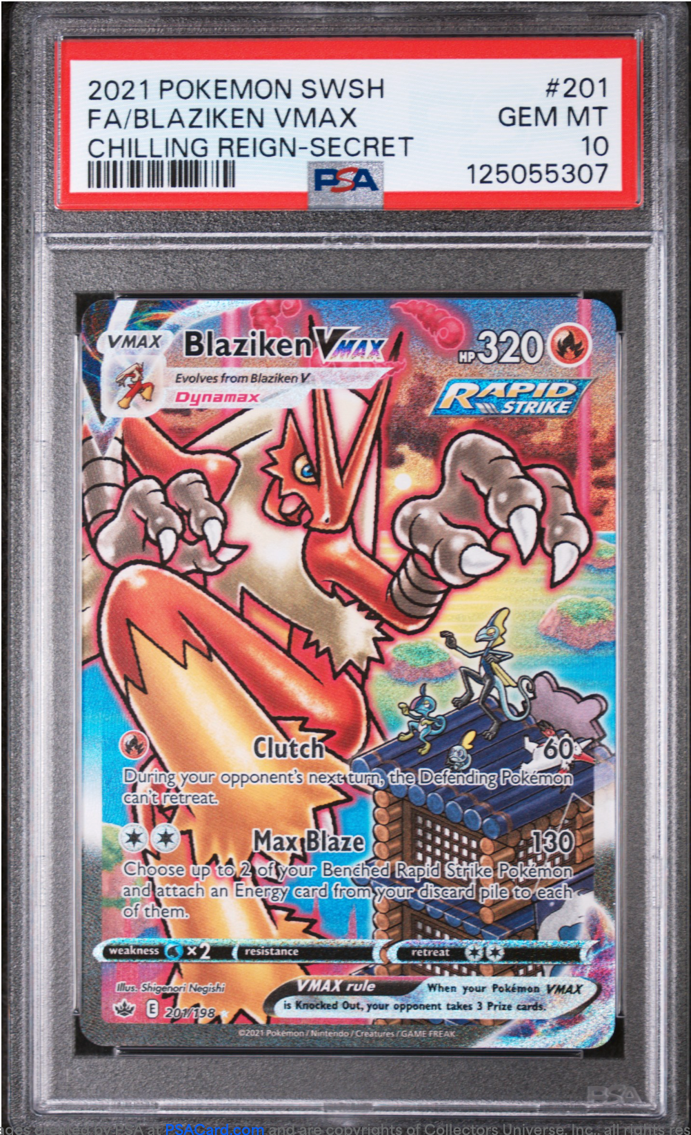 PSA 10 2021 BLAZIKEN VMAX (201/198)