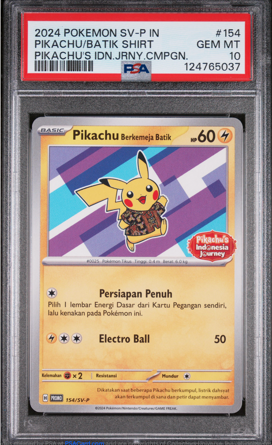 PSA 10 2024 PIKACHU BATIK SHIRT (154/SV-P)