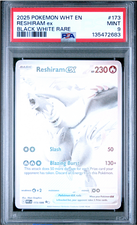 PSA 9 2025 RESHIRAM EX (173/086)