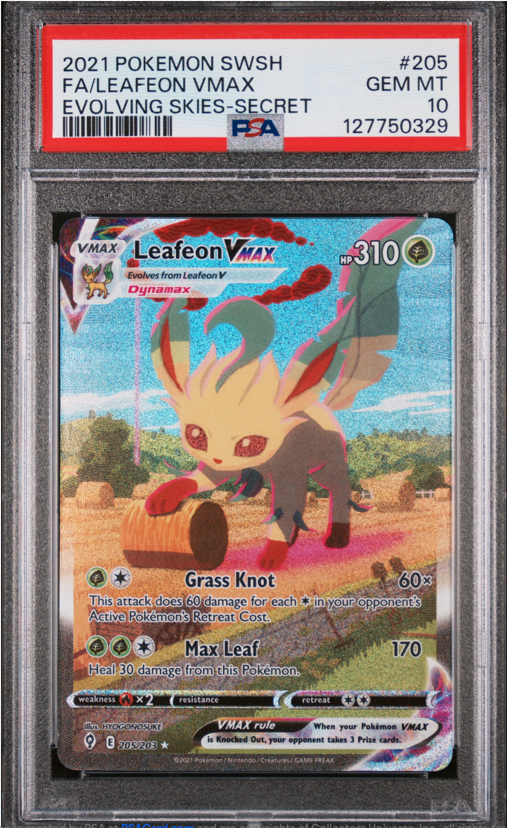 PSA 10 2021 LEAFEON VMAX (205/203)