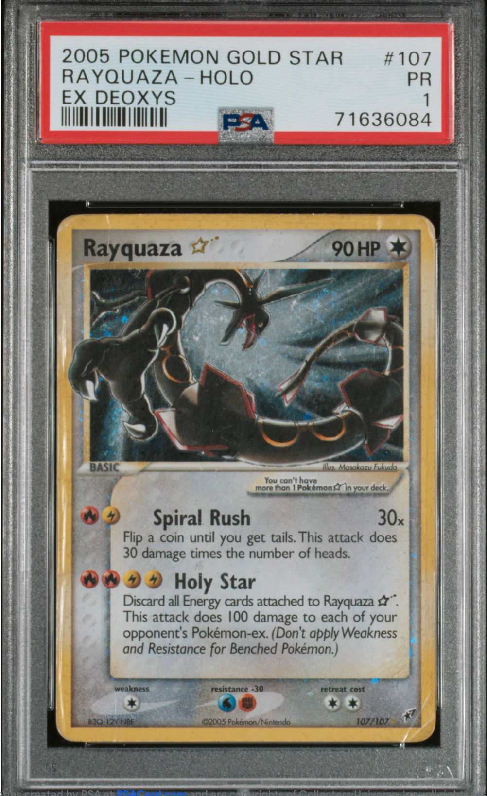 PSA 1 2005 RAYQUAZA EX DEOXYS (107/107)