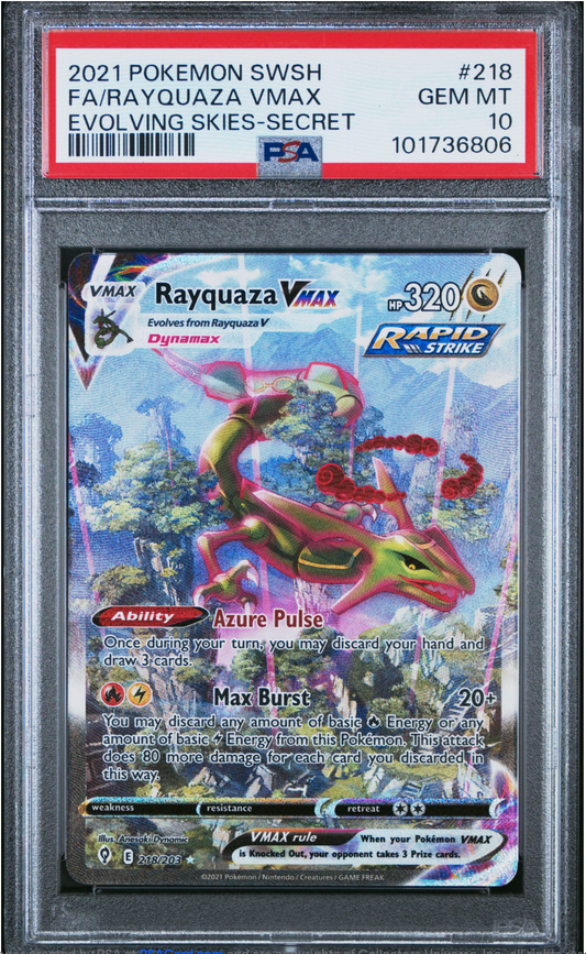 PSA 10 2021 RAYQUAZA VMAX (218/203)
