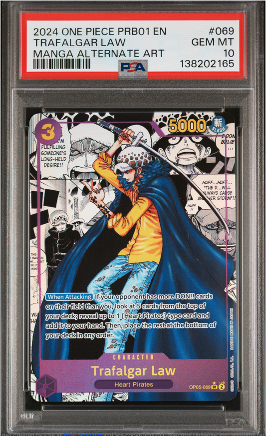 PSA 10 2024 TRAFALGAR LAW PRB01 MANGA (OP05-069)