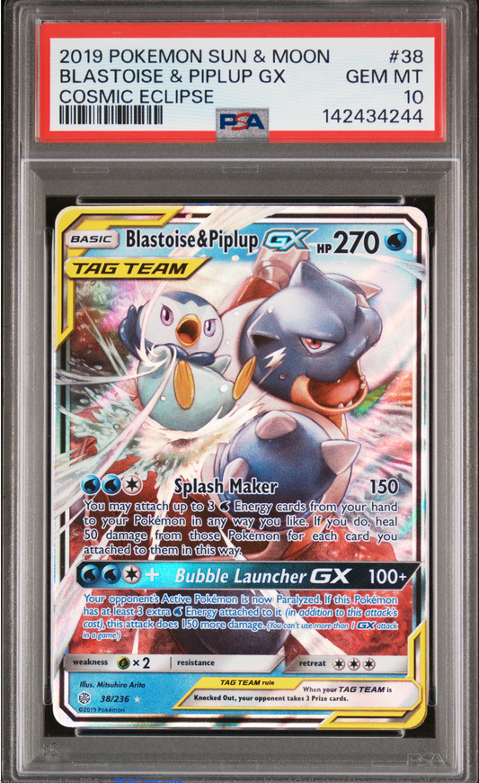 PSA 10 2019 BLASTOISE & PIPLUP (38/236)