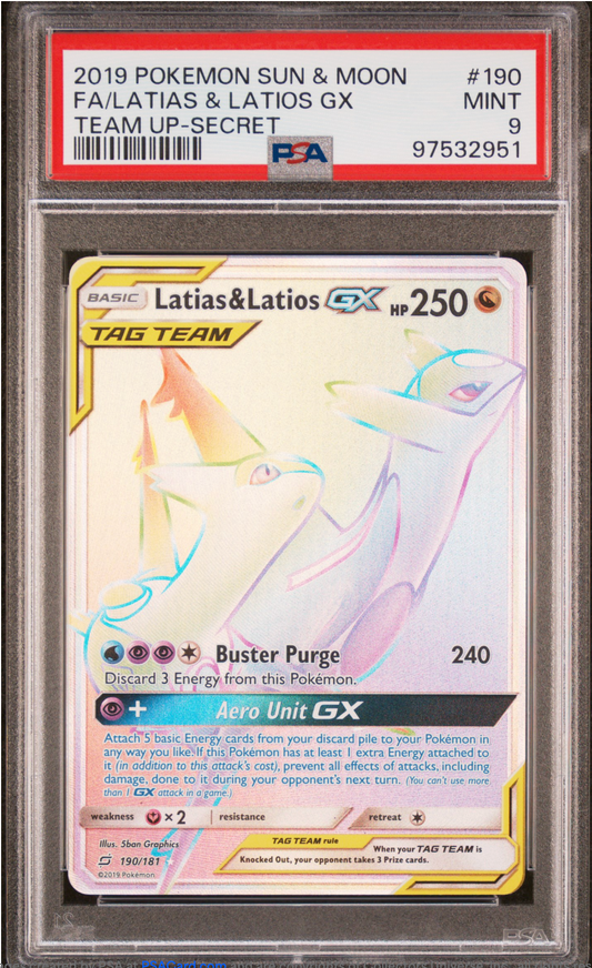 PSA 9 2019 LATIAS & LATIOS GX (190/181)