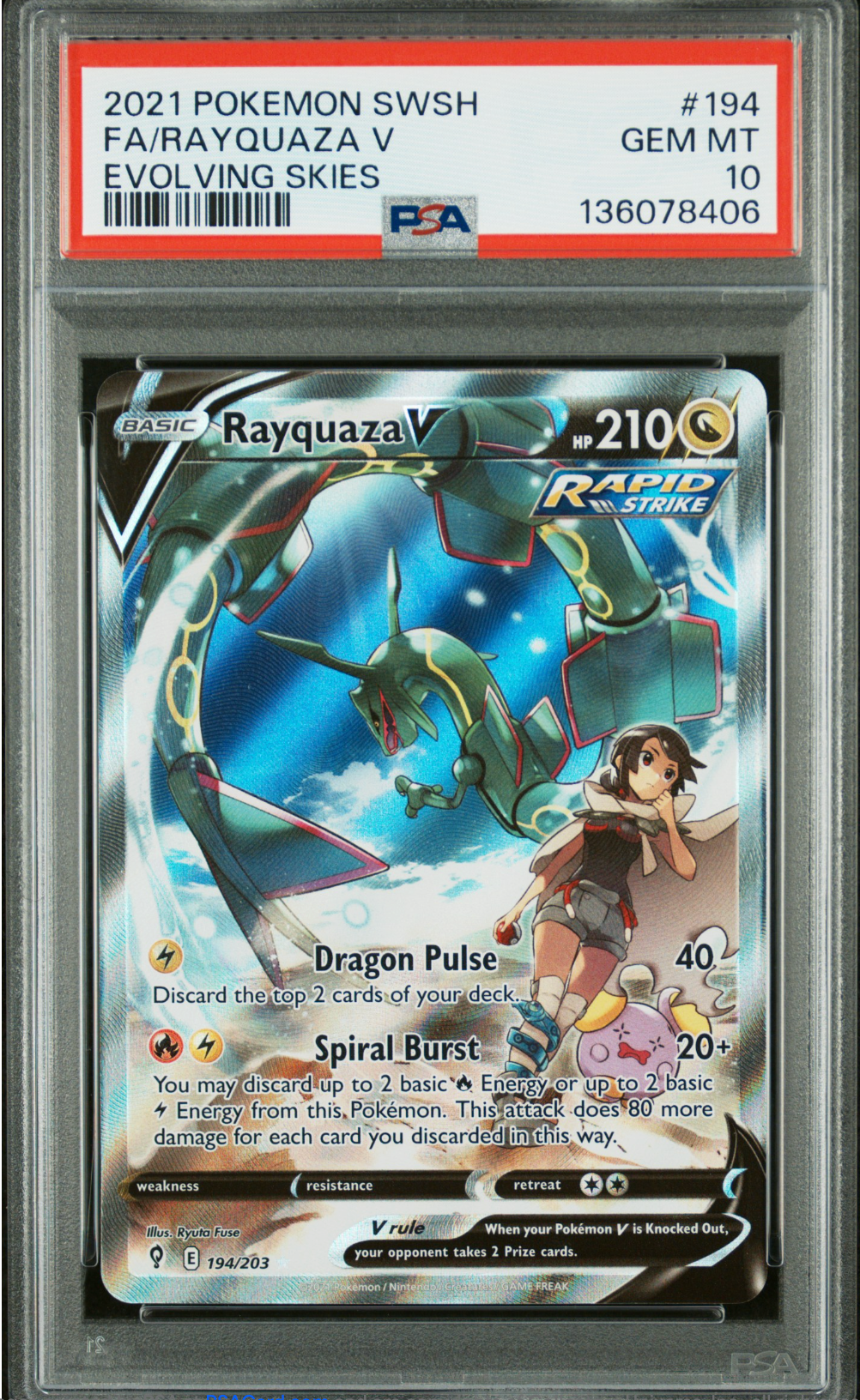 PSA 10 2021 RAYQUAZA V (194/203)