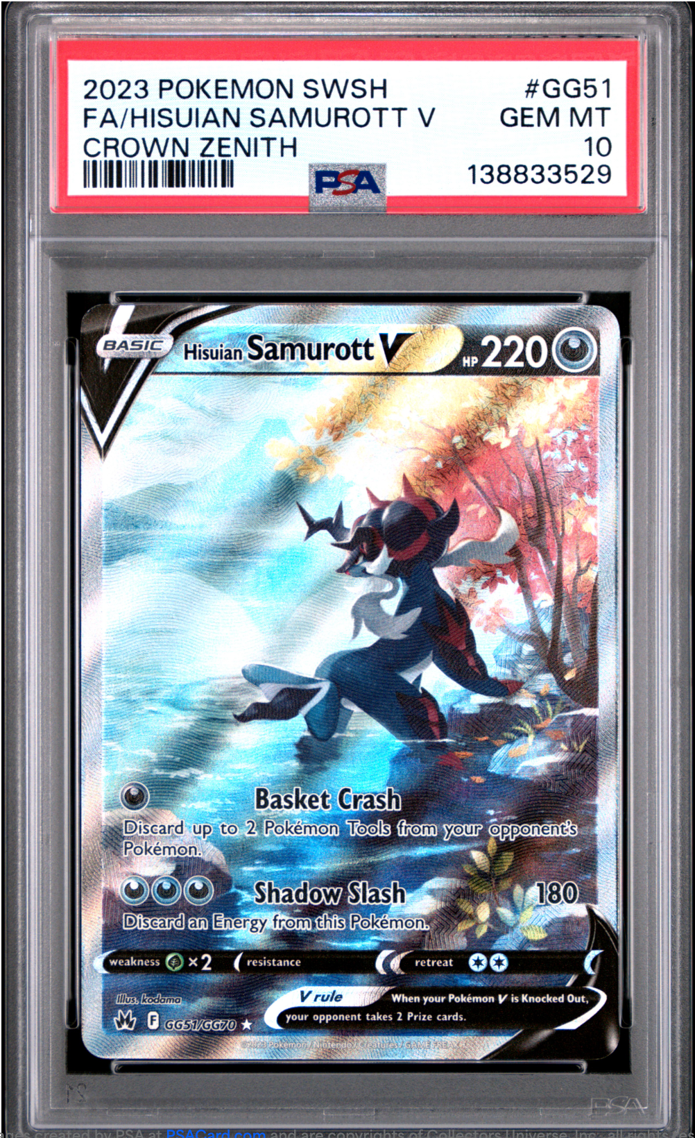 PSA 10 2023 HISUIAN SAMUROTT V (GG51/GG70)