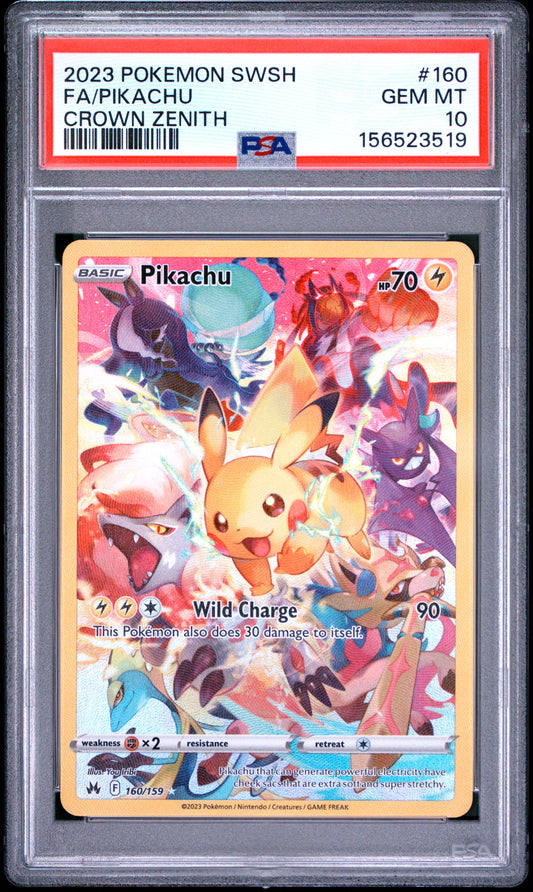 PSA 10 2023 PIKACHU 160/159 SWORD SHIELD CROWN ZENITH