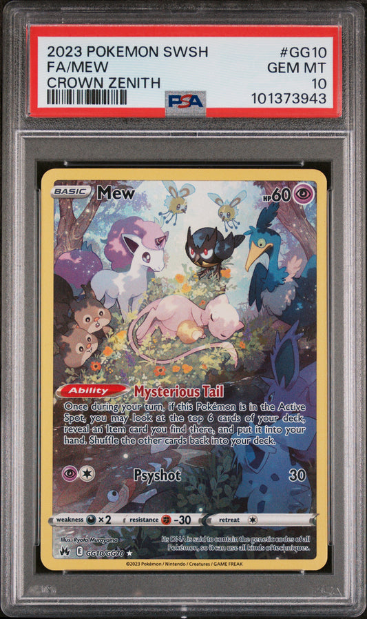 PSA 10 2023 MEW GG10/GG70 SWORD SHIELD CROWN ZENITH