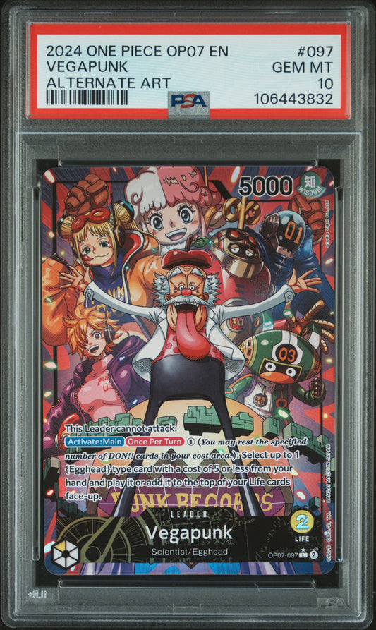 PSA 10 2024 VEGAPUNK 097 ONE PIECE OP07-500 YEARS IN THE FUTURE