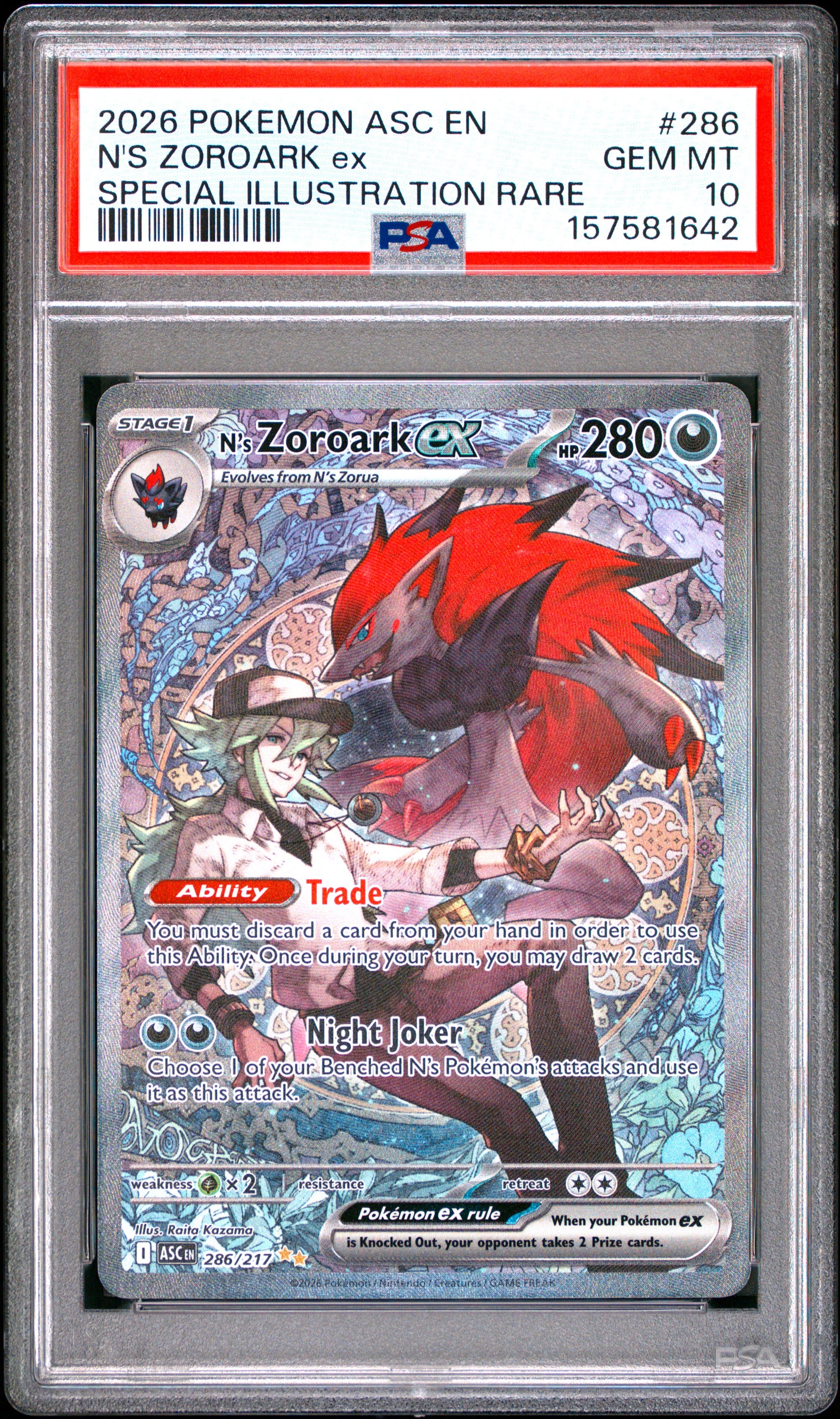 PSA 10 2026 N'S ZOROARK EX 286 ASC EN-ASCENDED HEROES