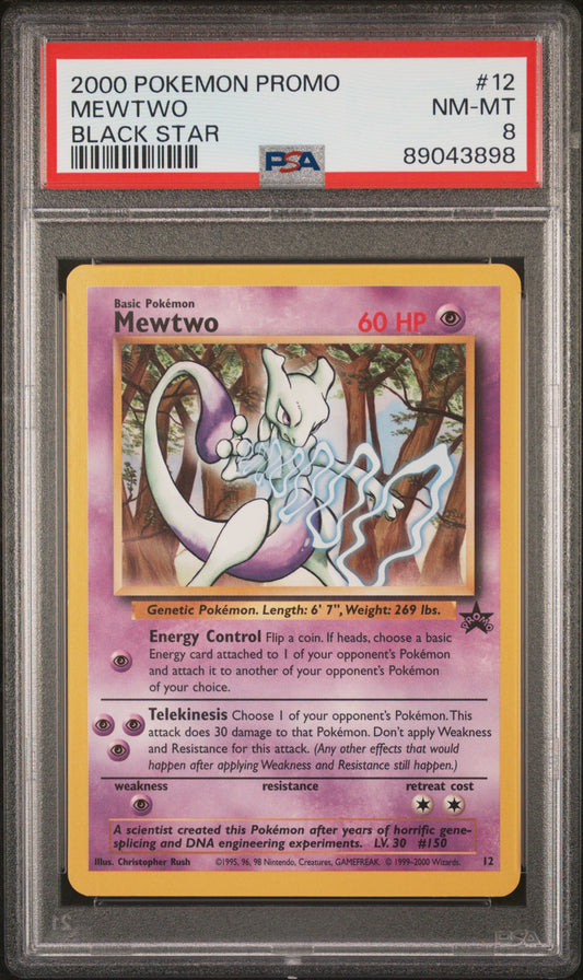 PSA 8 2000 MEWTWO 12 PROMO BLACK STAR