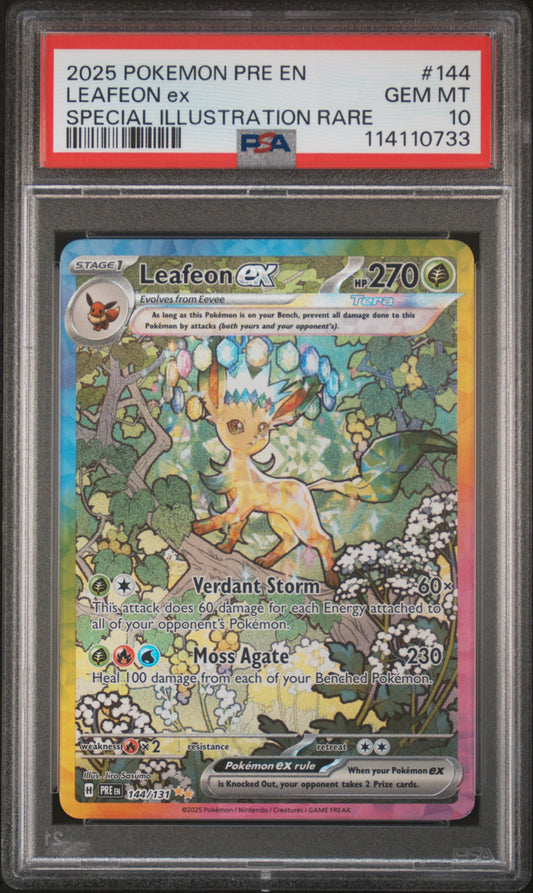 PSA 10 2025 LEAFEON EX 144/131 PRISMATIC EVOLUTIONS