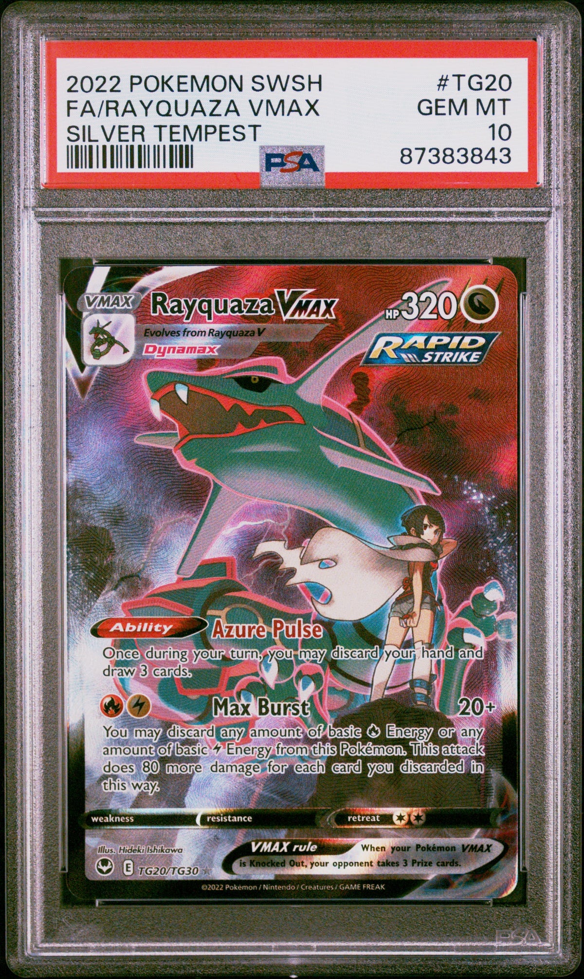 PSA 10 2022 RAYQUAZA VMAX TG20/TG30 SILVER TEMPEST