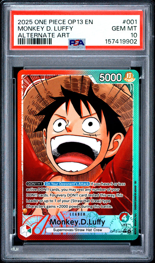 PSA 10 2025 MONKEY D. LUFFY 001 ONE PIECE OP13-CARRYING ON HIS WILL