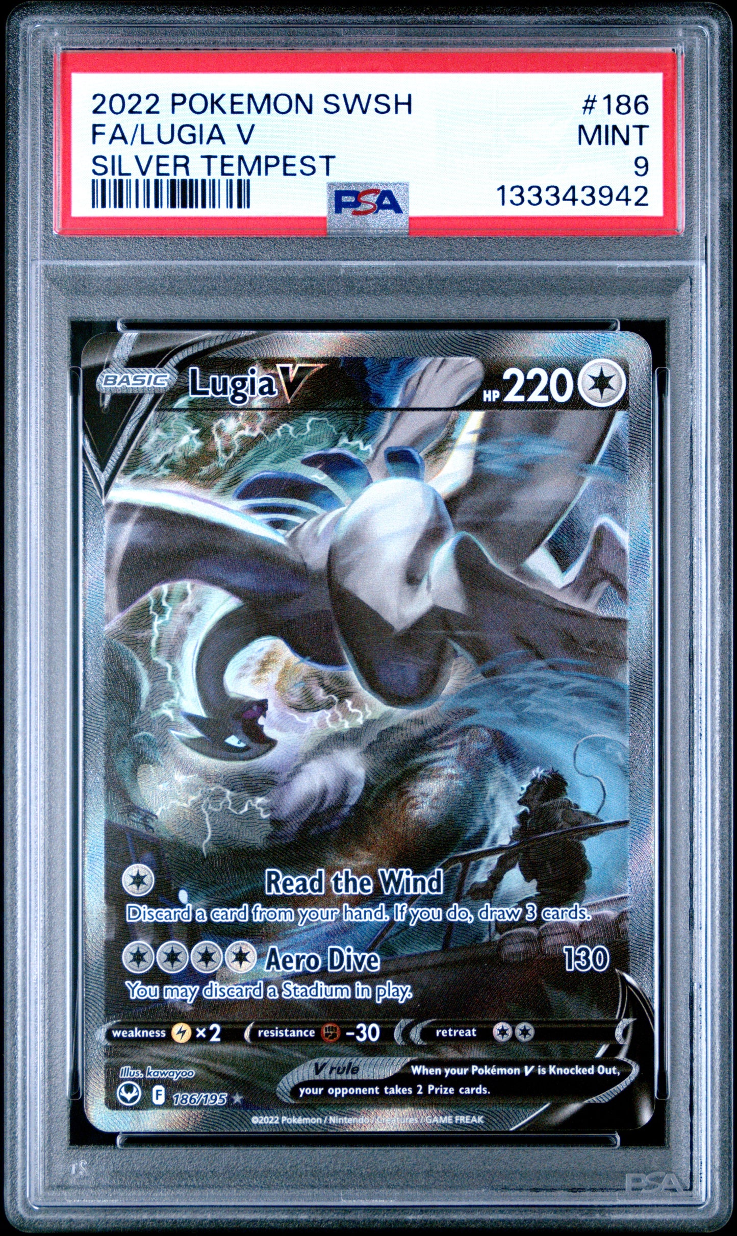 PSA 9 2022 LUGIA V 186 SILVER TEMPEST