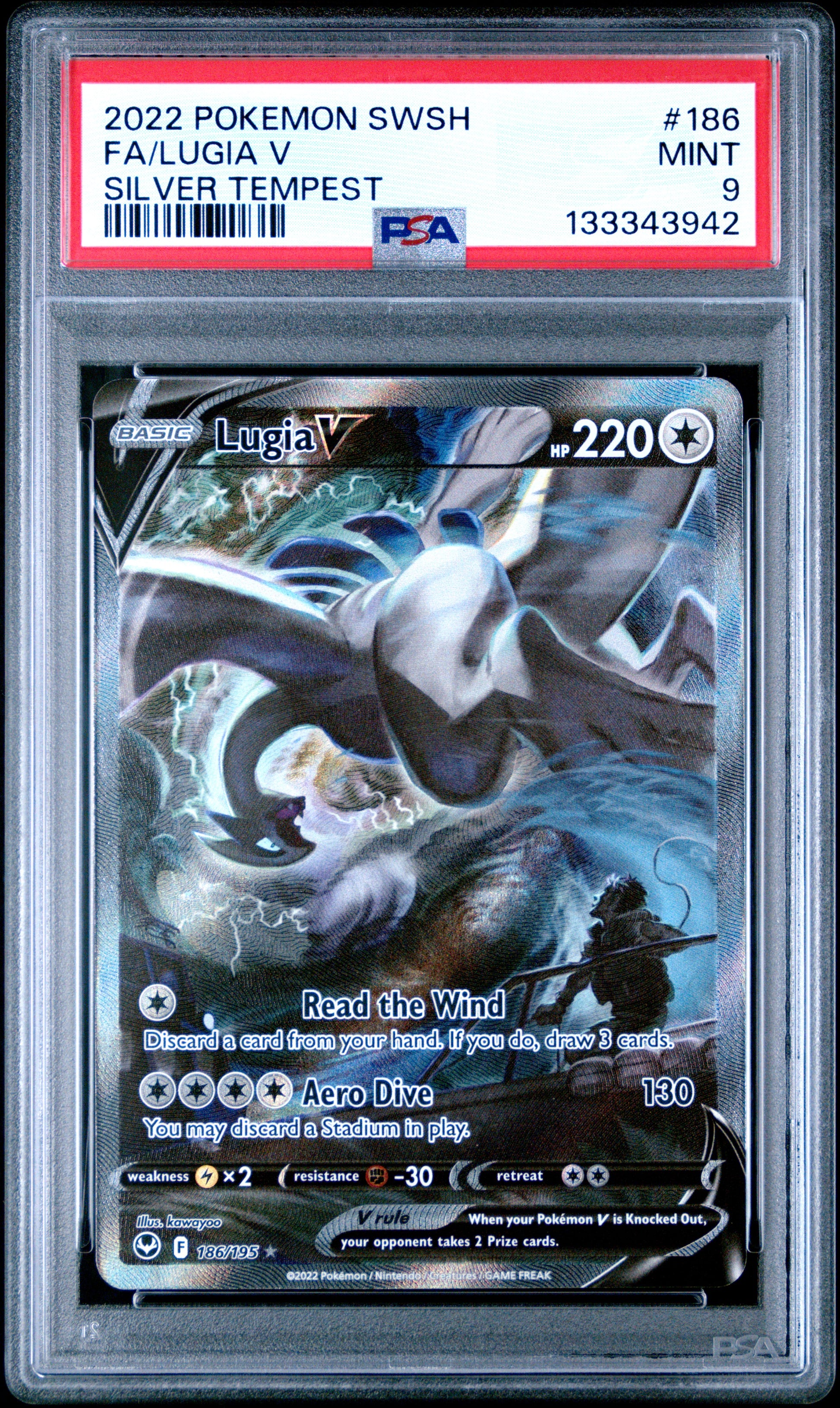 PSA 9 2022 LUGIA V 186 SILVER TEMPEST
