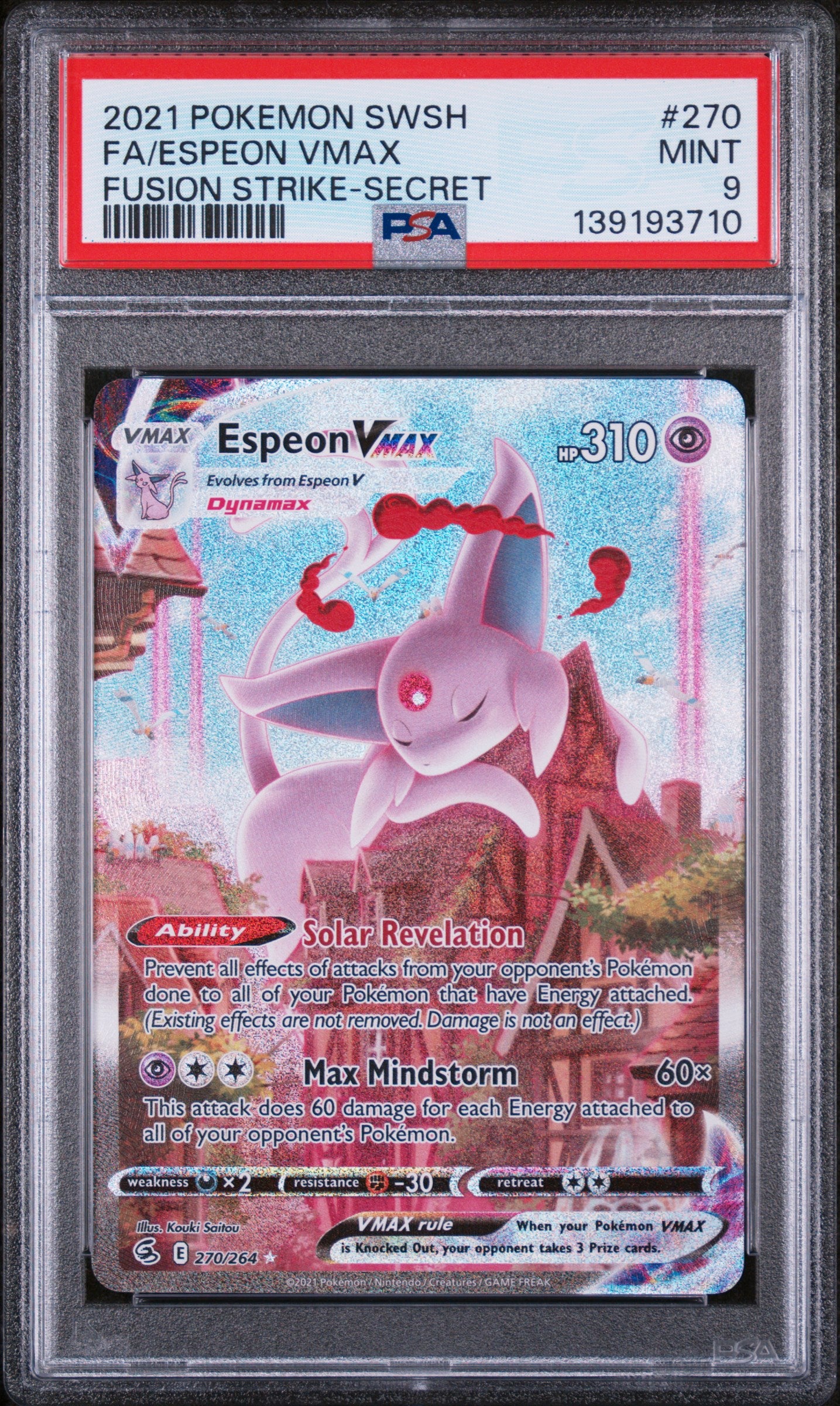 PSA 9 2021 ESPEON VMAX 270 FUSION STRIKE