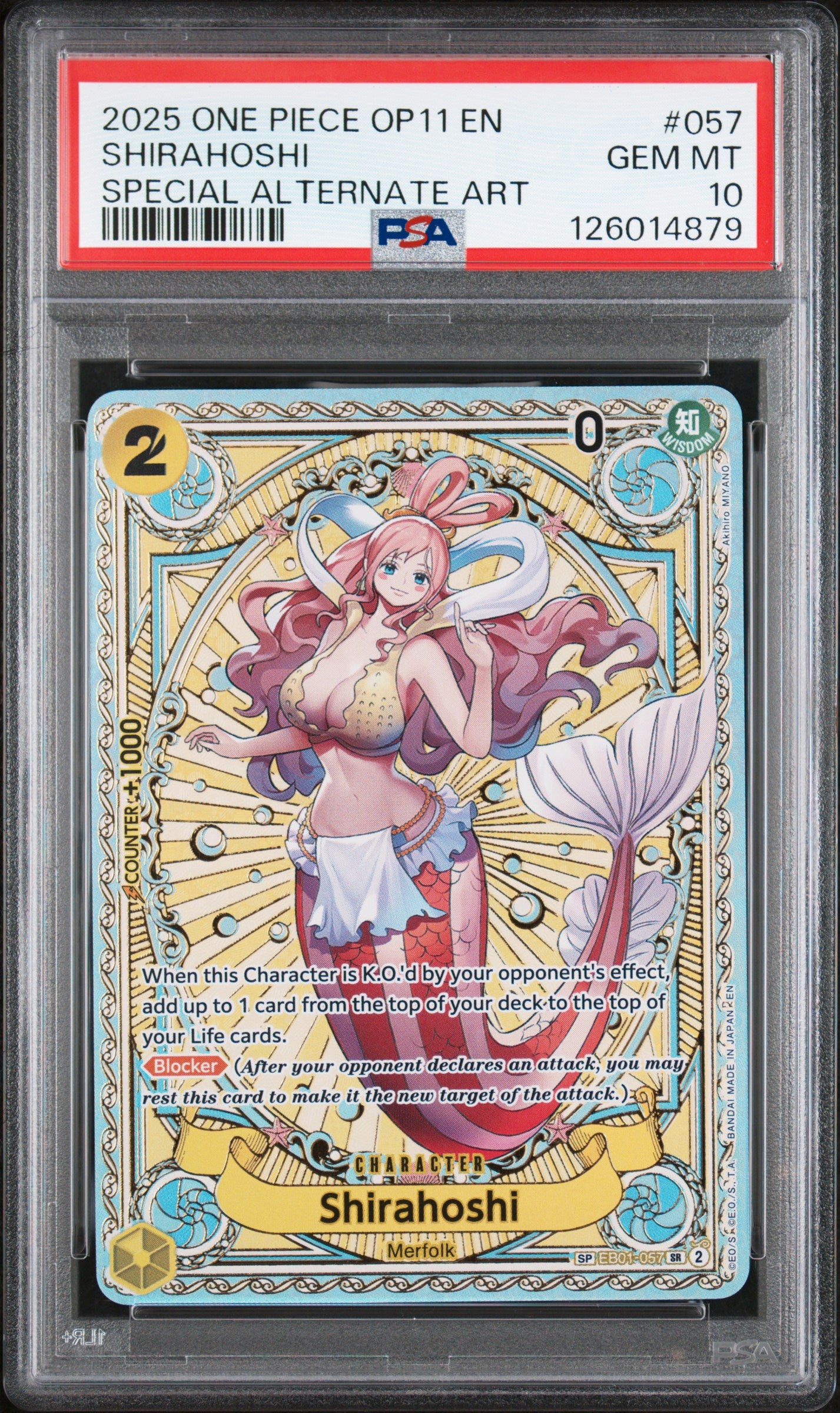 PSA 10 2025 SHIRAHOSHI 057 ONE PIECE OP11
