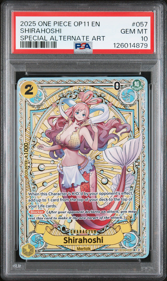 PSA 10 2025 SHIRAHOSHI 057 ONE PIECE OP11